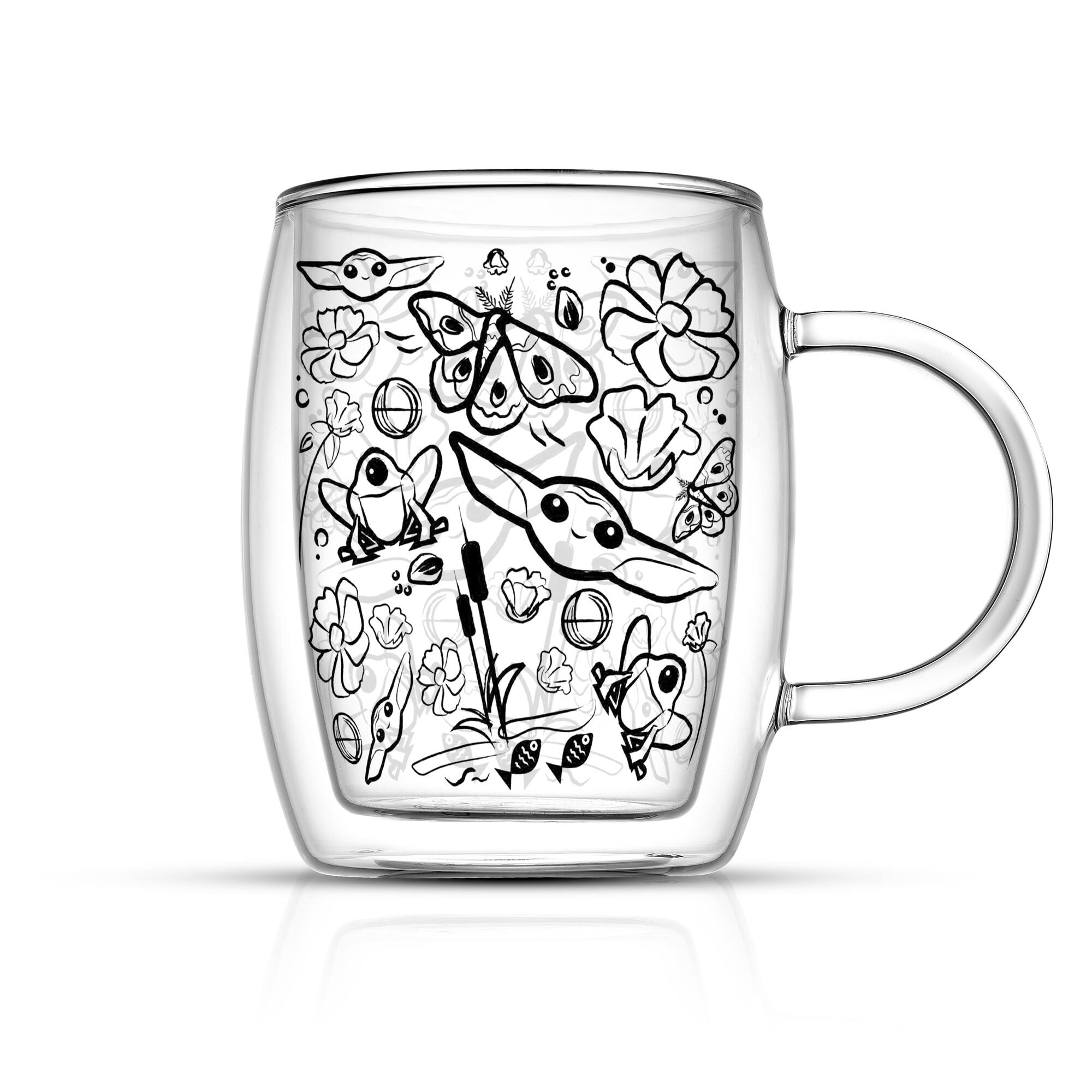 JoyJolt® Star Wars™ 13.5oz. Mandalorian The Child All Around Glass Mug Set, 2ct.